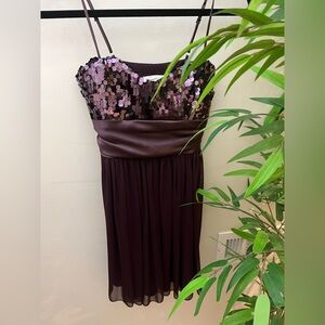 speechless,Juniors, Plum, “Satin ‘n Sequins”,  Holiday,Prom,Homecoming Dress NWT